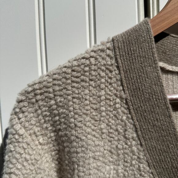 Lisa Yang Sonia Cardigan Sweater Sand Mole Bouclé Knit Cashmere Sz 1 S / M $890 - Picture 11 of 16